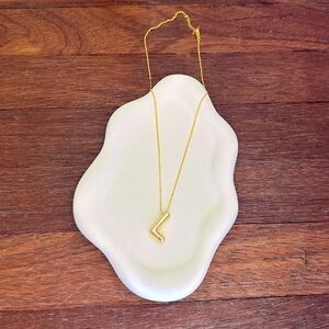 18K Gold Plated Initial L Pendant Bubble Balloon Letter Necklace Gold Jewelry